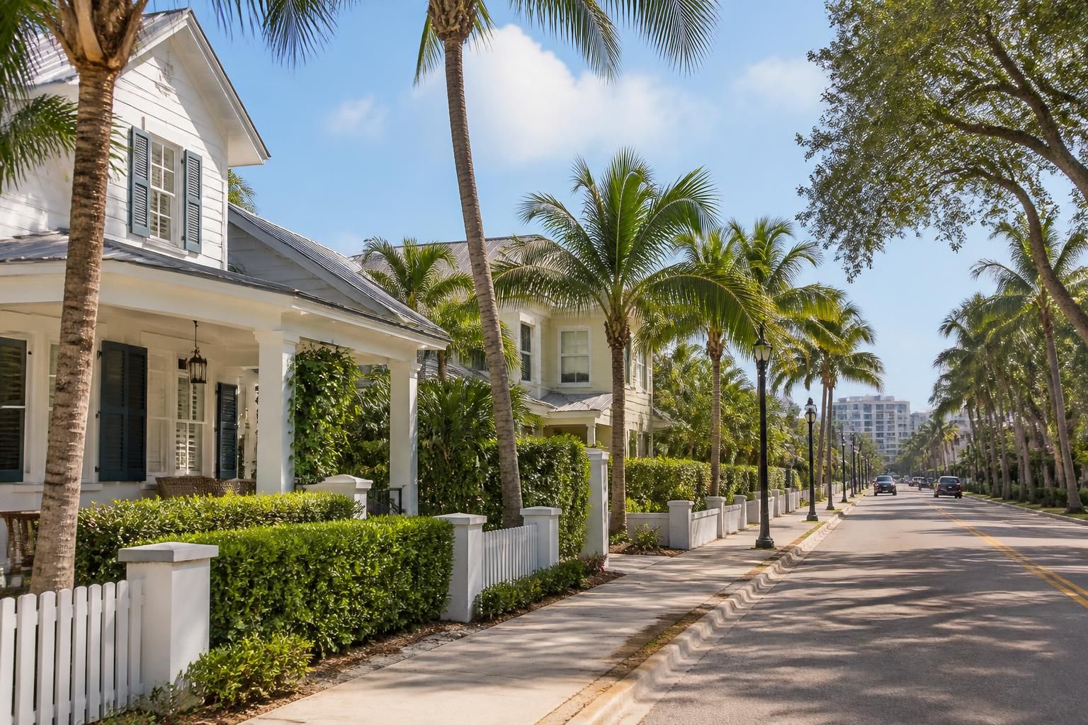 Tasteful neighborhood street scene in Delray Beach