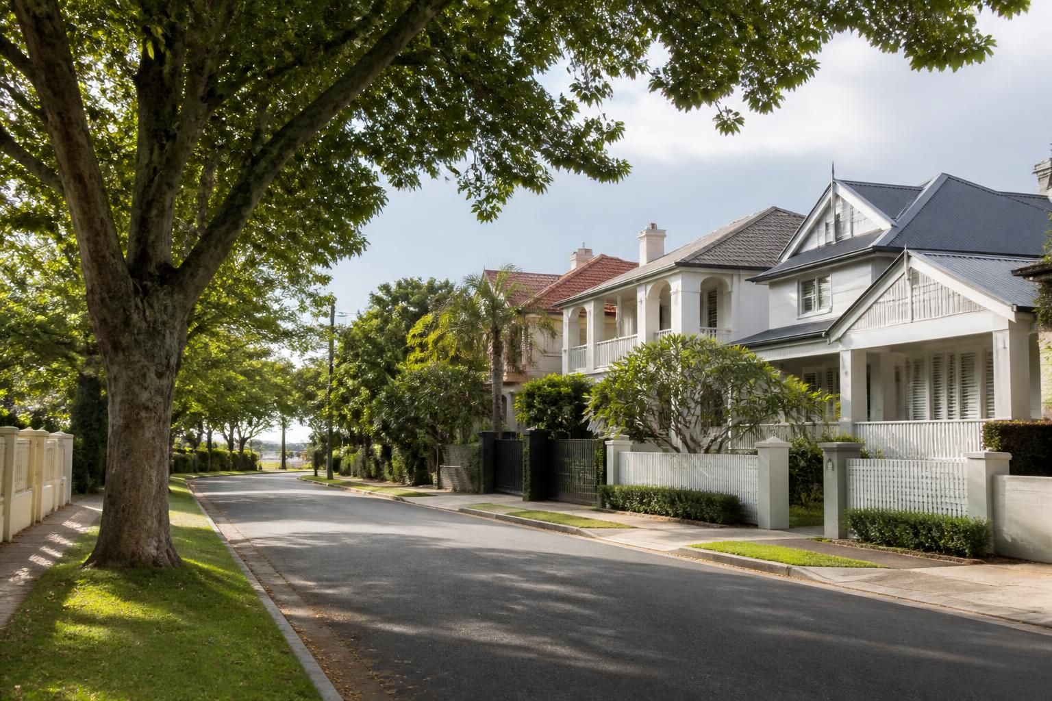 Residential street with mature trees in Margate