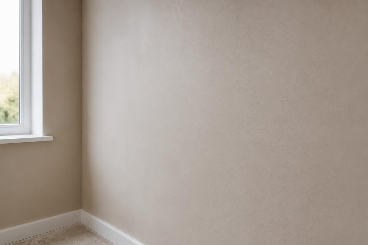 Smooth skim-coated wall ready for wallpaper